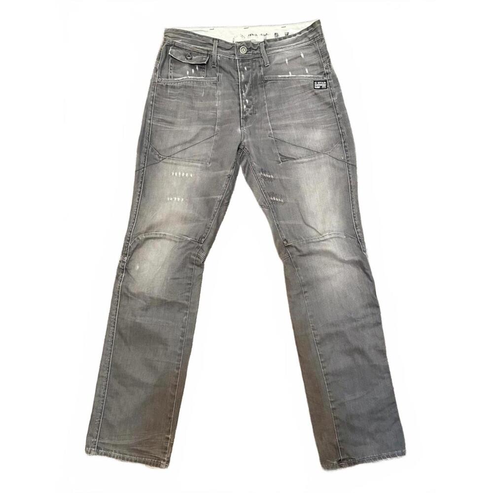 G-Star RAW Men's Gray Distressed Loose Tapered Jeans 33 - 33/34